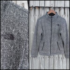 Dark grey & black herringbone North Face Apex Chromium lined jacket Womens S